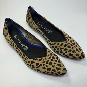 Rothy's Leopard-Print Pointed Flats in Tan and Black size 11